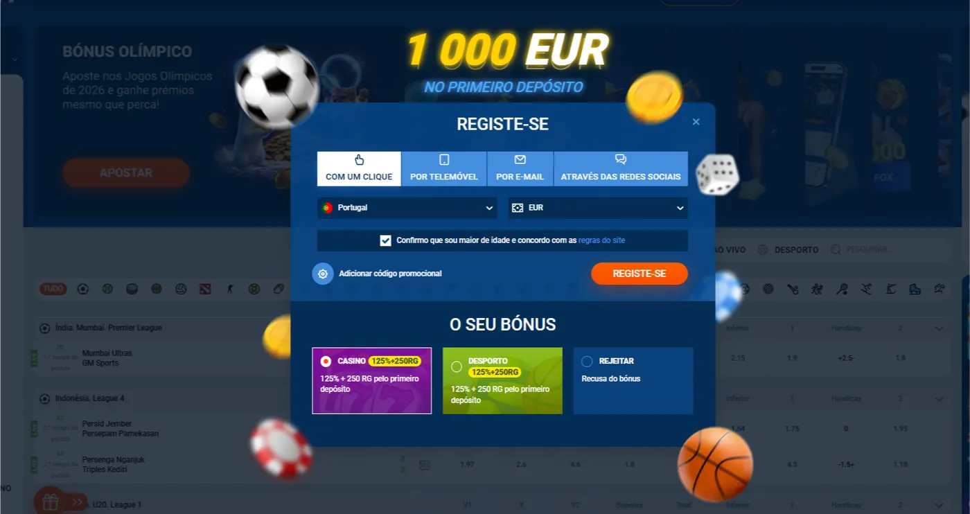 Registo e login no MostBet para jogadores em Portugal